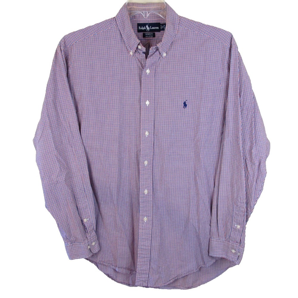 Vtg. Ralph Lauren Yarmouth Long Sleeve Button Down Dress‎ Shirt Men's 16-34/35